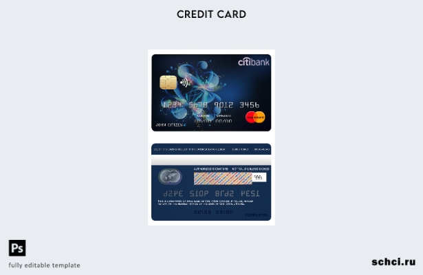 цифровая загрузка шаблона карты Mastercard банка Citi Кот д'Ивуара